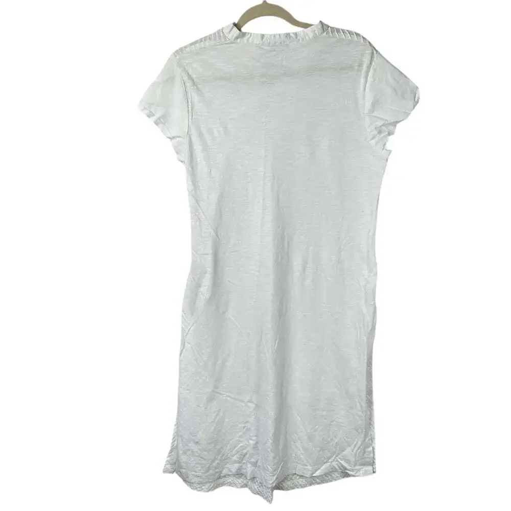 April Cornell White 100% Cotton Dress Size M Sleeveless Mandarin Collar Summer